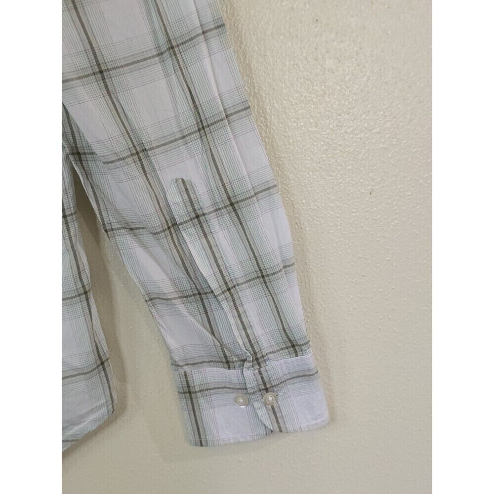 Bonobos Tailored Fit Shirt Mens Size Large Long Green White Plaid Button Down - Picture 10 of 14